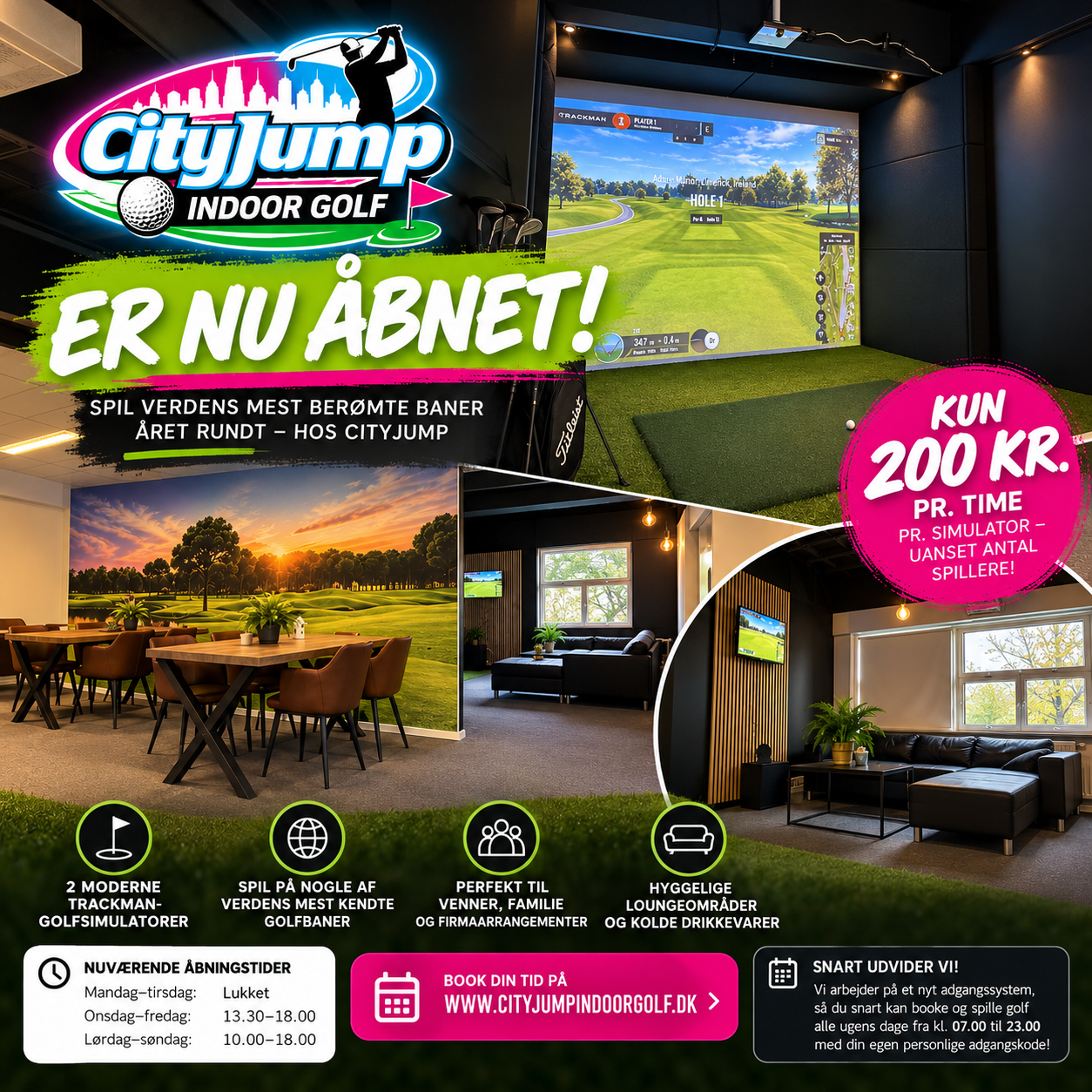 CITYJUMP INDOOR GOLF ER NU ÅBNET! 🏌️‍♂️🔥